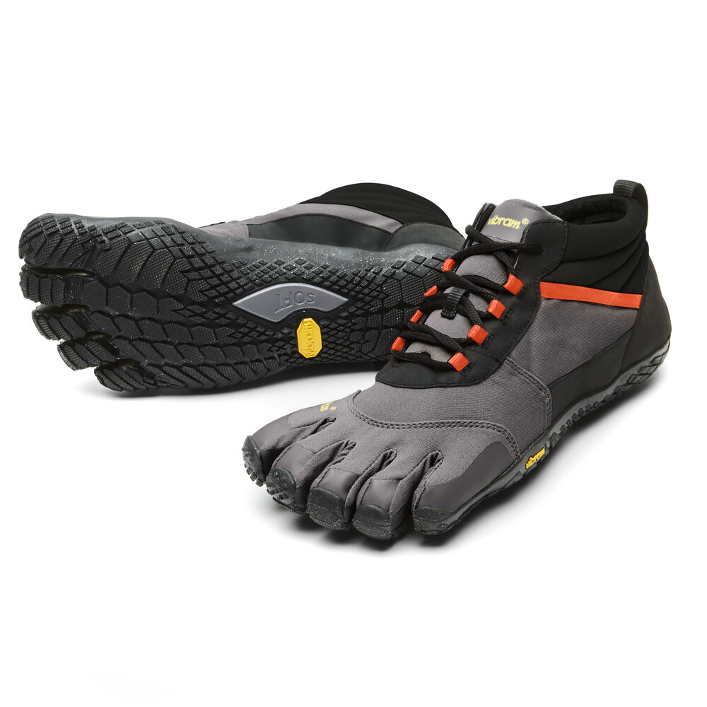 Vibram Fivefingers V-Trek Insulated Mens Hiking Shoes Black/Grey/Red Australia (ZAP136509)